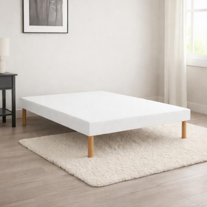 Sommier Essenzia TRADITION GRAPHIC 13cm Blanc 90x200 Lattes