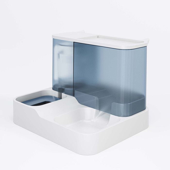 Gamelle chat 2 en 1 - ULISEM - Distributeur automatique - Grande capacité - Antidérapante - 1L eau - 15L croquettes
