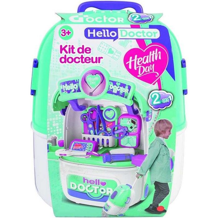 Valise trolley docteur - WDK GROUPE PARTNER - 38 cm - 22 accessoires - Pour enfants dès 3 ans