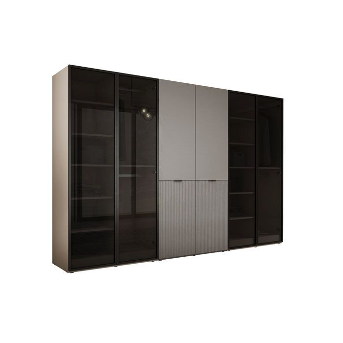 Armoire : Antisol Glass / Beige Sable / Gris Platine 300 x 200 x 51 cm