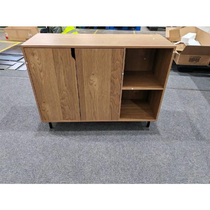 Buffet de Cuisine avec 2 Portes COSTWAY Etagères Réglables Kit Anti-basculement Meuble de Bar à Café pour Salle à Manger Naturel