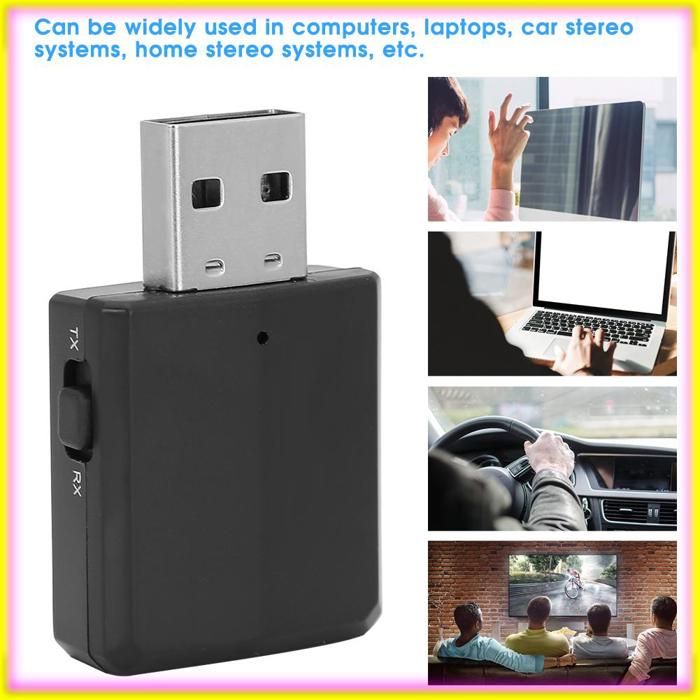 keenso Récepteur émetteur audio Récepteur émetteur-Récepteur Audio sans Fil USB 3 en 1 pour informatique interne