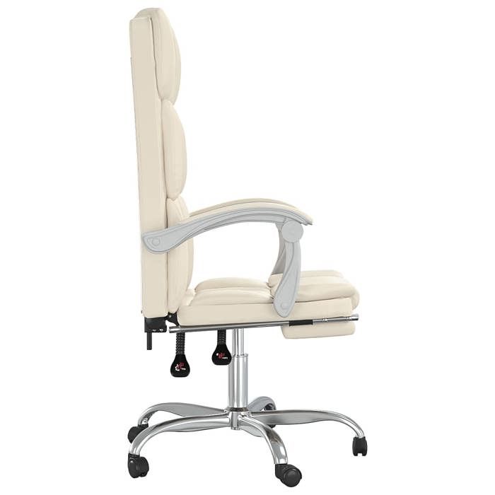 Fauteuil Ergonomique - Crème - Chaise inclinable de bureau - 1 PLACE - Crème Similicuir 63x56x(112.5-122) cm F224 Fauteuil Ergonomique - Crème - Chaise inclinable de bureau - 1 PLACE - Crème Similicuir 63x56x(112.5-122) cm F224