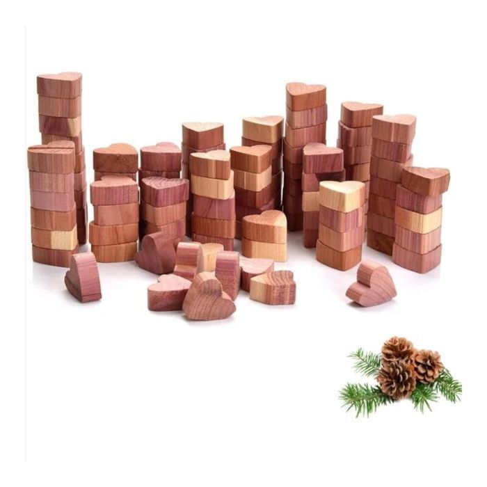 Boules anti-mites en cèdre - Nosheir - Lot de 100 pièces - Bois de cèdre rouge naturel - Sans produits chimiques
