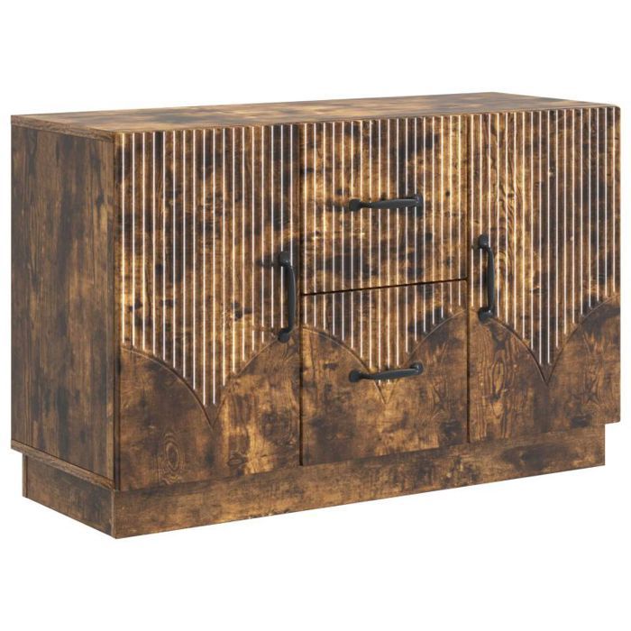 Buffet - bahut - enfilade Vidaxl Buffet Chêne fumé 89 x 345 x 57 cm Bois dingénierie