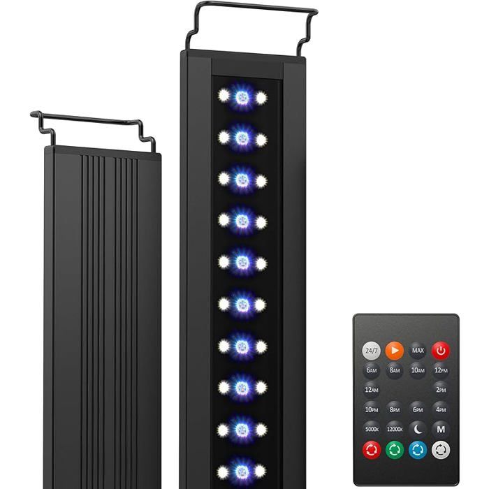 C10 24/7 Rampe LED Aquarium à Spectre Complet Éclairage Réglable avec la Fonction Minuterie pour Aquarium 43 60 43 60 CM