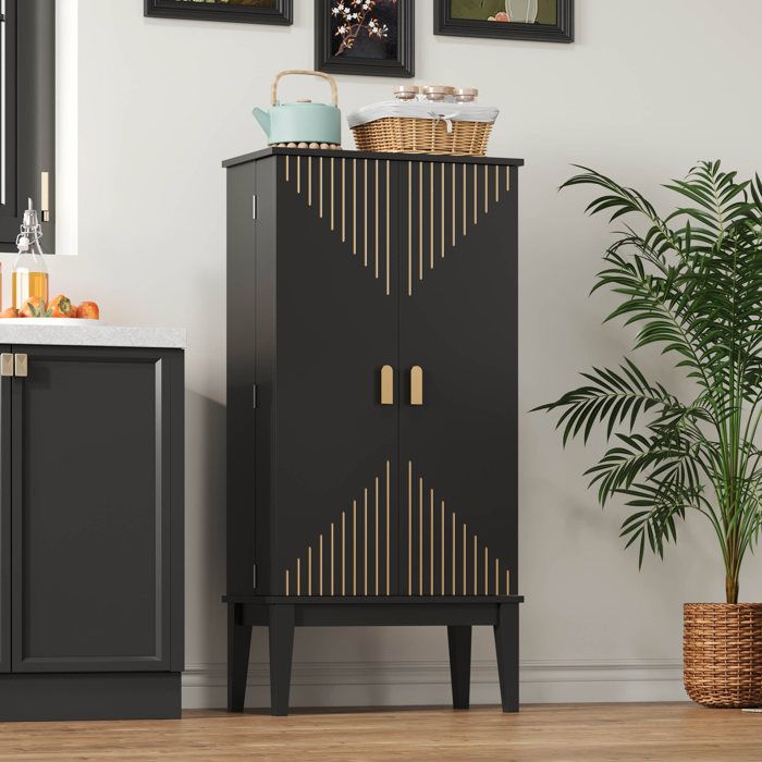 Buffet de cuisine noir style vintage sideboard meuble de rangement 120 7x59 1x30 cm 2 portes 5 compartiments MDF VEVXYN