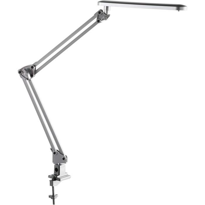 Albert - Lampe De Bureau Led Avec Pince De Table 20 Led 7 W Argent Lampe À Pince Flexible Avec Bras Réglable En Continu Pour Bu
