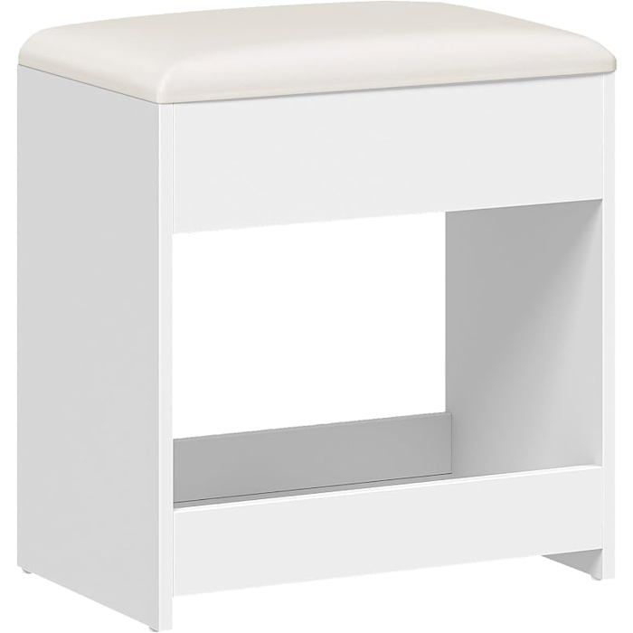 Tabouret de Coiffeuse Chaise Rembourrée de Maquillage Blanc Repos-Pieds Confort dassise Optimal Dressing Entrée