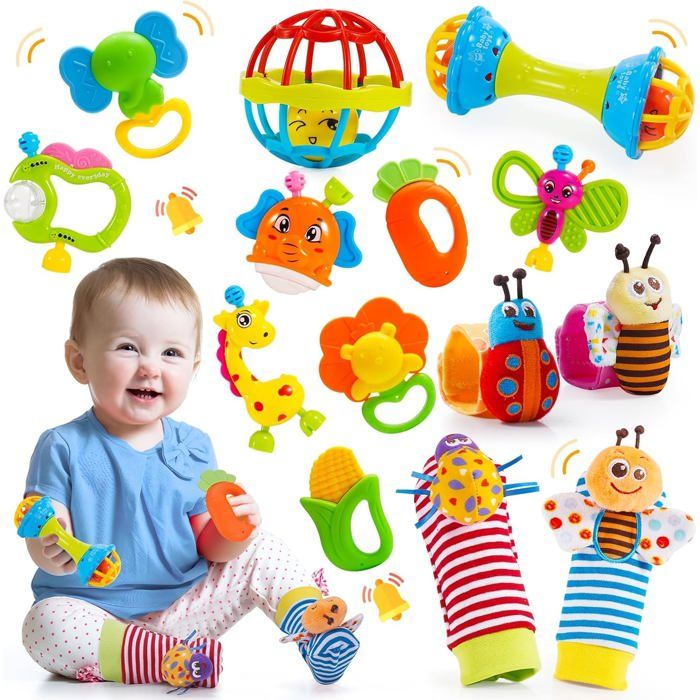 Bebe 0 3 6 9 Mois Jouet Bebe 0 3 6 Mois Jeux Eveil Bebe 0 3 6 Mois Jouet Dentition Bébé Cadeau 0-6 Mois Fille Garçon Jeux Bebe