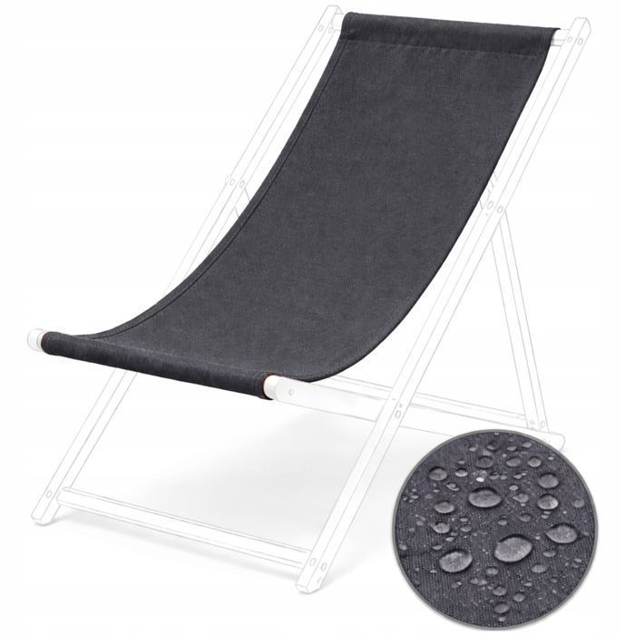 Assise remplaçable pour chaise longue de jardin/plage en oxford imperméable couleur graphite