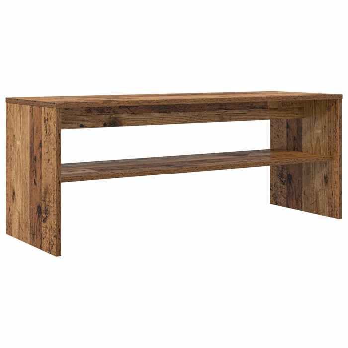 Elégance - Chic Support TV - Meuble HIFI - Meuble TV - 100x35x40cm - Bois ancien - Bois dingénierie_0520859