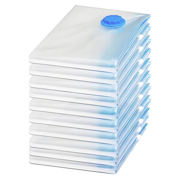10 Pièces Sacs de Rangement Sous Vide Réutilisables 10 Pièces Multiples Tailles de 30 x 40 cm pour Vêtements et Linge de Maison