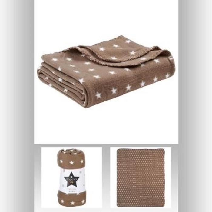 Plaid Bebe Taupe Etoile Tout Doux Cdiscount Maison