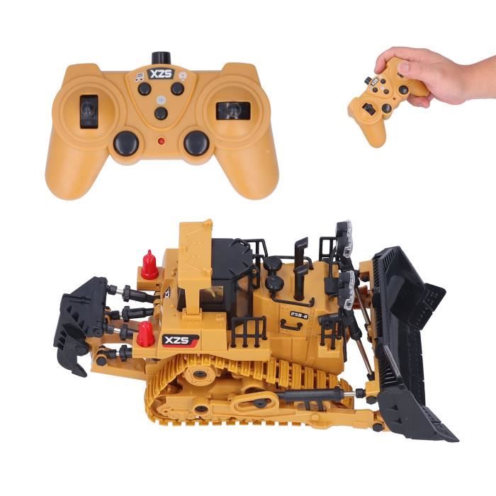 HERMORRYSS – Bulldozer Télécommandé 2,4 GHz – Chenilles, Lumière, Son, Vapeur – Avec Accessoires Chantier – Cadeau Enfant Dès 3 Ans