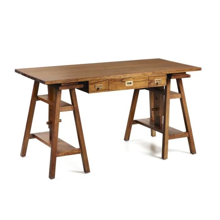 Bureau D Architecte Bois Naturel Achat Vente Bureau Bureau D Architecte Bois Soldes Sur Cdiscount Des Le 20 Janvier Cdiscount