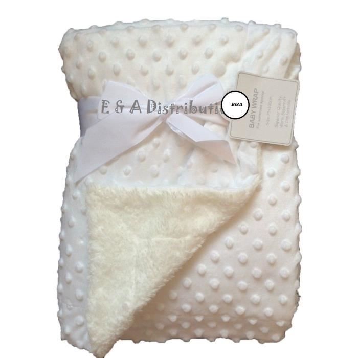 Couverture Plaid Ultra Doux Pour Bebe A Bulles Avec Revers En Fourrure 75x100cm Blanc Cdiscount Puericulture Eveil Bebe