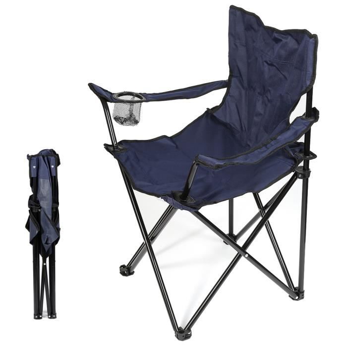 Chaise camping pliable, charge 158 kg, inox. Avec porte-gobelet, 3 sacs rangement. Pour pêche, pique-nique Chaise camping pliable, charge 158 kg, inox. Avec porte-gobelet, 3 sacs rangement. Pour pêche, pique-nique