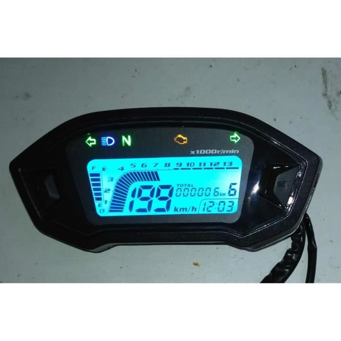 Jauge de vitesse de moto numérique 12 V,Triomphe tachymètre de compteur de  vitesse universel avec rétro-éclairage LED, compteur de niveau d'huile de  compteur de vitesse de moto