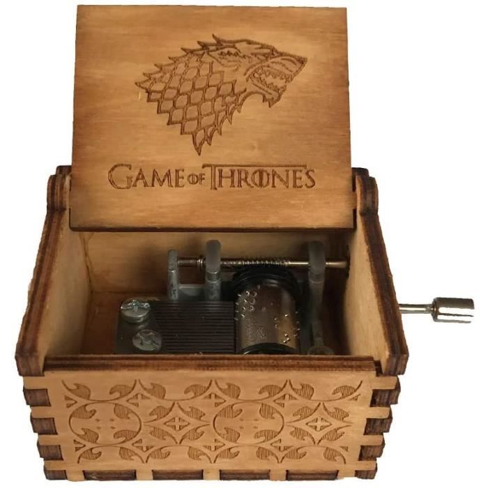 Manivelle En Bois Sculpté Boîte à Musique En Bois Gravé Musique Jouets