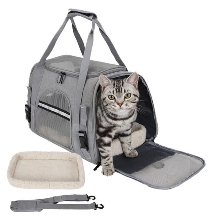 Sac de Transport pour Chat Chien Pliable 43x25x28cm, Panier de Transport  Chiot Chaton Moins de 10kg Respirante Matelas Amovible Doux - Cdiscount