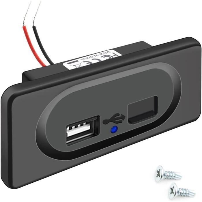 Prise de chargeur de voiture USB 12V-24V, double Port USB
