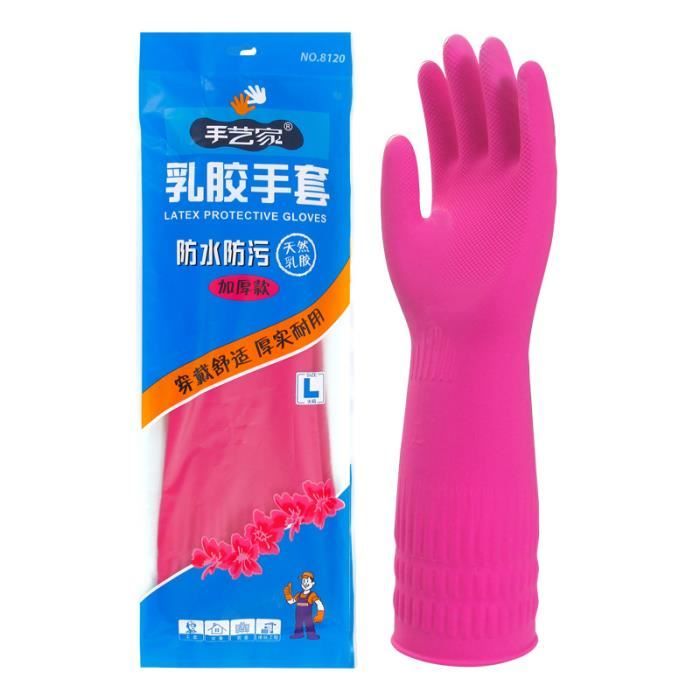 Gants Ménage Réutilisables Latex + éponge - Résistants Huile, Eau - Vaisselle, Nettoyage - Confortables