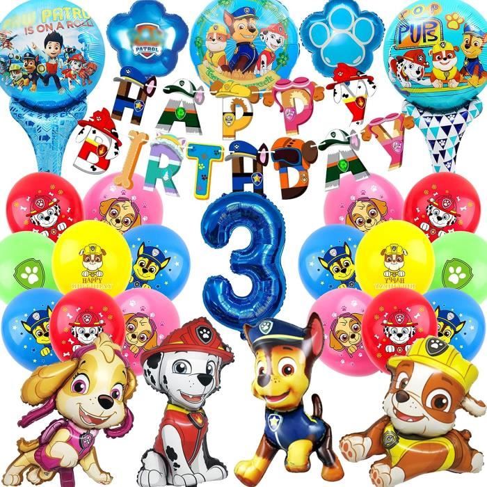Paw Patrol - Ballon anniversaire - 3 ans - 29 pièces - Ballons