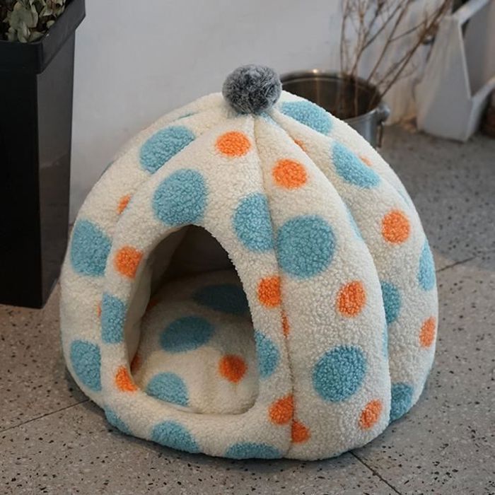 Meilleurs prix pour Lit De Grotte Pour Chat Niche Chat Interieur Lit Pour Animaux De Compagnie Tente Pour Chat - 41x41x45cm - Bleu