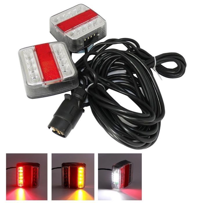 Lot De 2 Feux Arrière LED étanches 12V/24V - Feux Stop, Position Et Clignotant Intégrés - Pour Voiture, Tracteur, Remorque - 6