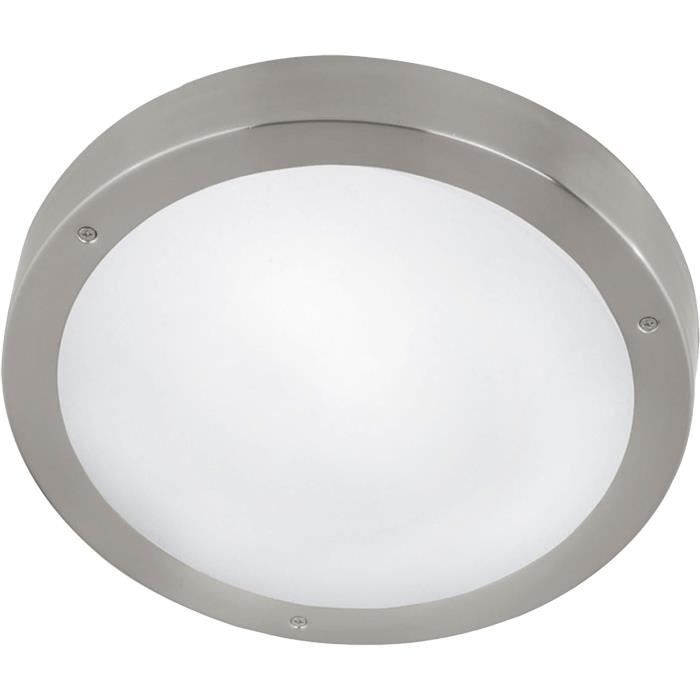 Applique Murale Extérieure Eglo City - Acier Inox & Plastique - IP44 - Pour Jardin, Terrasse, Allée - Culot E27 - 5
