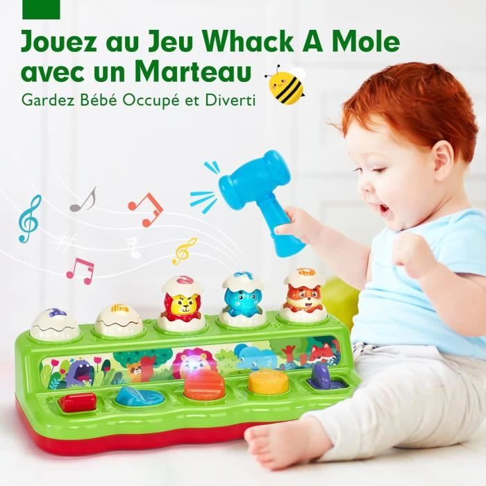 Jouet Bébé 1 an Jouet Montessori avec Musique et Lumières Pop Up Animaux  Jouet pour Enfant Garçon Fille 1 2 3 4 Ans Jeu Éducatif