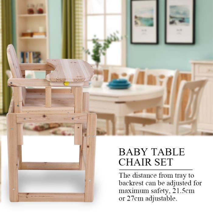 Chaise Haute Pour Repas De Bebe Amovible En Bois Massif Avec Plateau Reglable Cdiscount Pret A Porter