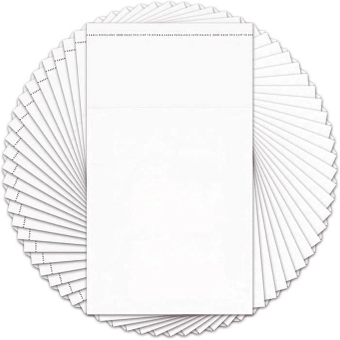 100 Sachets Cellophane Adhésifs 8x20cm Transparents - Pour Bijoux, Bougies, Aliments - Autocollant 50microns