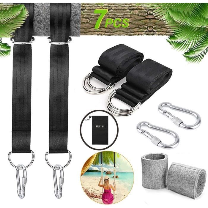 Lyaor Sangles de Hamac 150cm Fixation de Balançoire Lourde - de Charge Max 800kg - Sangle de Balancoire pour Arbre Sangles de Suspension Portable pour Balancoire Hamac Siège Suspendu