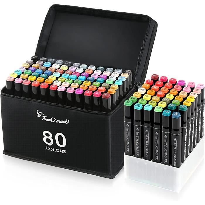 Marqueurs à double pointe à base d'eau, marqueurs lavables pour enfants, marqueurs de coloriage à double pointe pinceau et ciseau, 12 couleurs avec étui de rangement, cadeaux d'art pour garçons et Marqueurs à double pointe à base d'eau, marqueurs lavables pour enfants, marqueurs de coloriage à double pointe pinceau et ciseau, 12 couleurs avec étui de rangement, cadeaux d'art pour garçons et