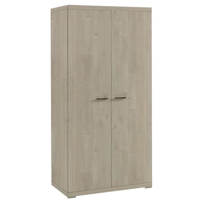 Armoire 110 Cm A 2 Portes En Panneaux De Particules Coloris Chene