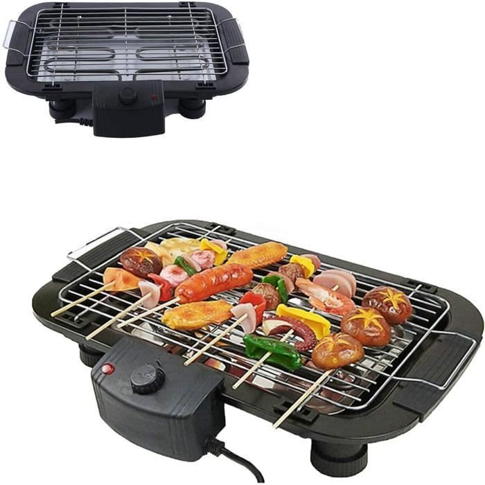 Plancha électrique Sans Fumée - Revêtement Antiadhésif, Diamètre 30 Cm - 1200 W, Prise EU - Pour Griller, Cuire, Faire Des Pancakes - Facile à Nettoyer