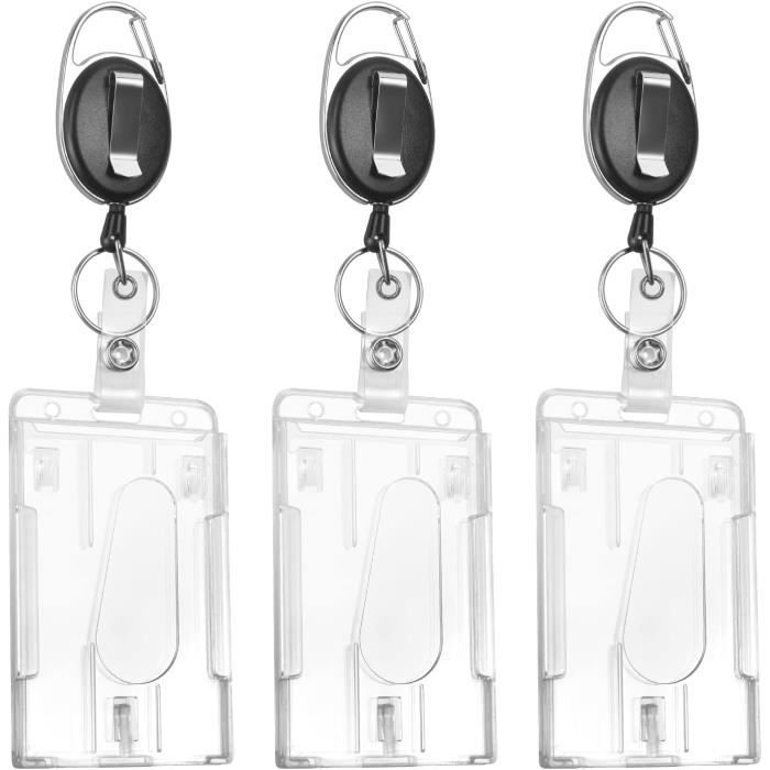 10 Pièces Porte Badge Rigide, 8.6x5.4cmporte Carte Badge, Porte-Badge