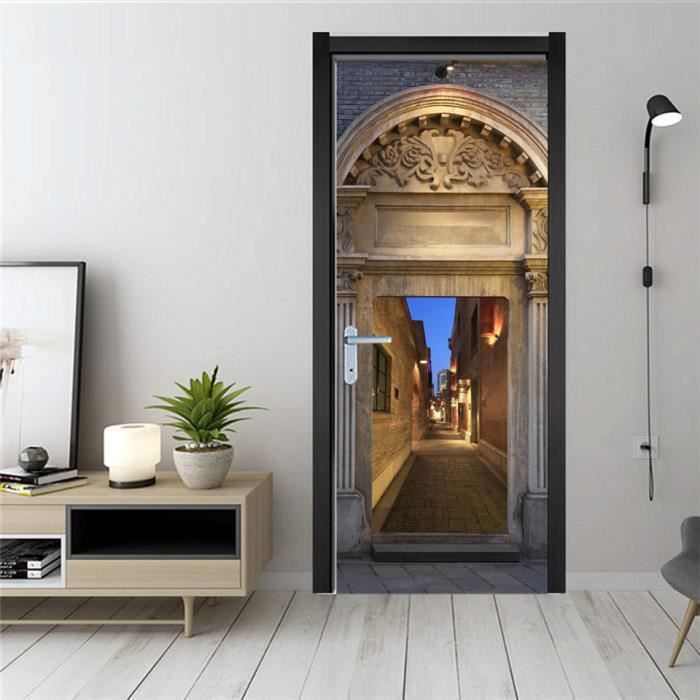 Stickers De Porte 3D Moderne - Autocollant Mural Auto-adhésif PVC 80x200 Cm - Déco Salon Chambre Facile à Poser Et Retirer - 7