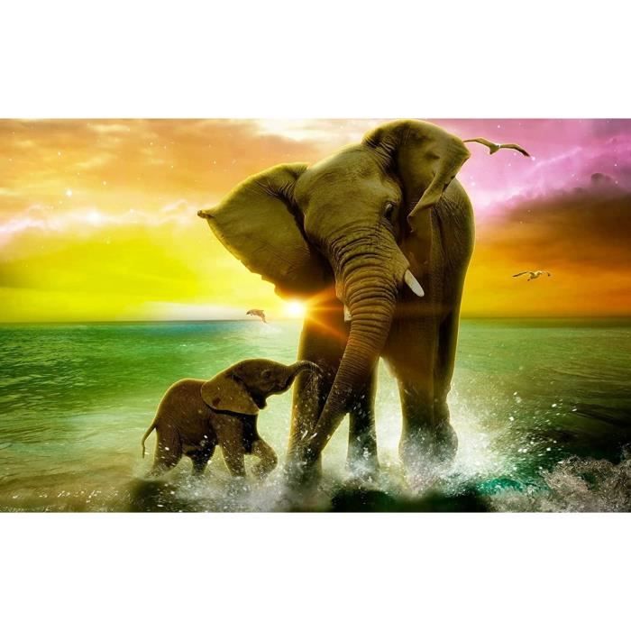 Puzzles pour Adultes 1000 PièCes Puzzles Éléphant Mignon en Bois Puzzle