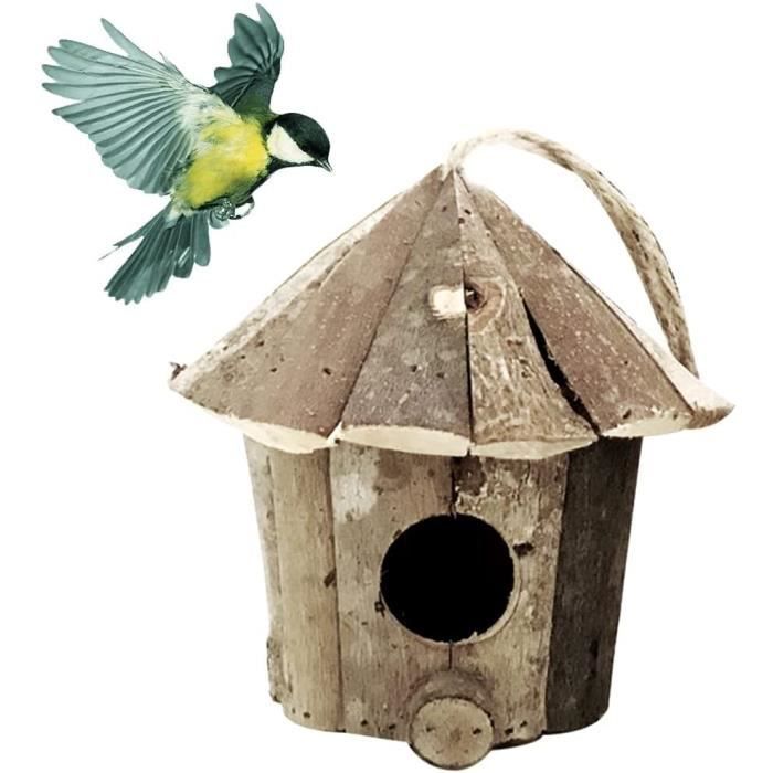 Maison D'oiseau en Bois Suspendu Cabane D'oiseau Abri pour Petit Oiseau  Jardin en Bois Nichoir pour Oiseaux Décor de Jardin A79 - Cdiscount  Animalerie