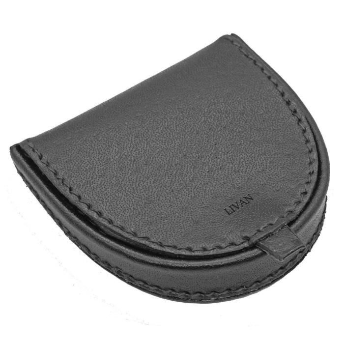 LIVAN/® 12 x 8,5 x 1,5 cm Fermeture /éclaire Porte Monnaie Carte CB rectangulaire Homme Femme en Cuir Vachette Bleu Compact et l/éger