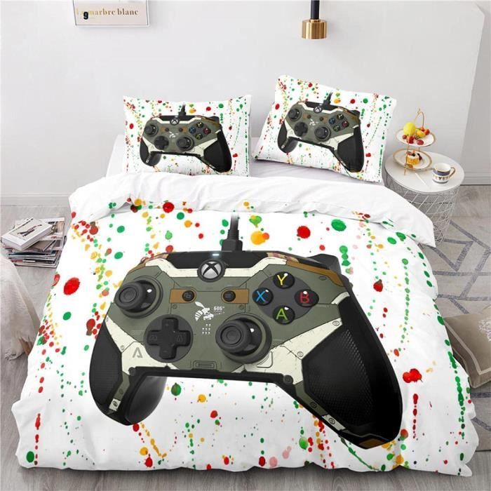 3 Pièces Housse Couette Ado Garçon Gamer - Gamepad - Playstation Housse De  Couette avec 2 Taie Oreiller 220x240cm[148] - Cdiscount Maison