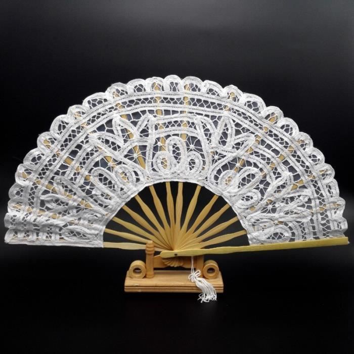Éventail En Dentelle Noire Pour Costumes, Danse Et Fêtes - Accessoire Gothique Et élégant