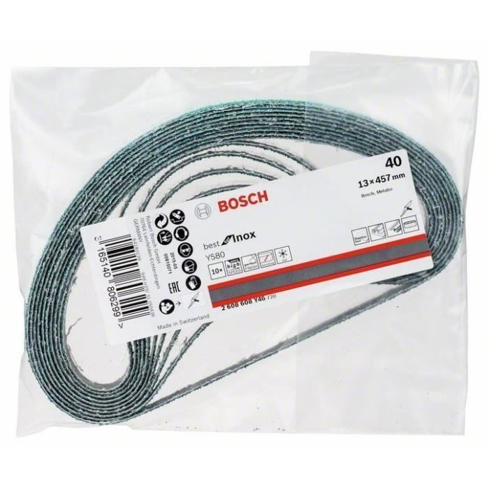 BOSCH Bande abrasive Y580 - 13 x 457 mm - Grain : 40