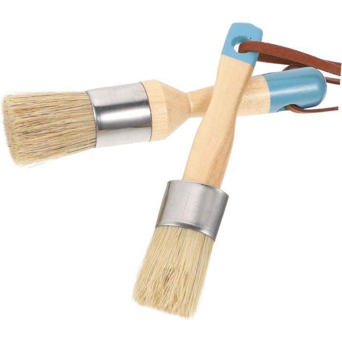 Lot De 2 Pinceaux De Cuisine En Poils De Sanglier - Pinceau à Huile Et Sauce (2 Tailles) Pour Cuisson, Marinade Et Pâtisserie