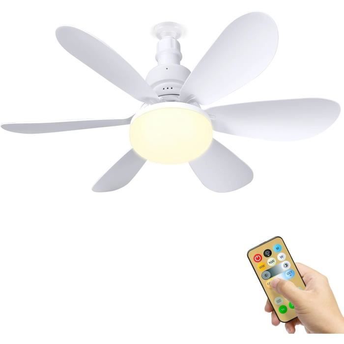 Ventilateur de Plafond Melton 166 cm - Destratificateur d'Air Ultra Silencieux avec Pales en Bois et Thermostat