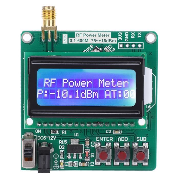 Détecteur Logarithmique RF Akozon 1-600MHz - Testeur Puissance Signal Haute Fréquence