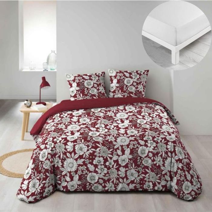 Douceur D Intérieur Conjunto De Roupa De Cama Parure 3 P. 240 X 220 Cm Percale Imp 78 Fils Allover Cirella Verde 220x240 Cm